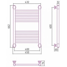 Полотенцесушитель водяной 600х400 черный матовый Сунержа Богема+ 31-0220-6040