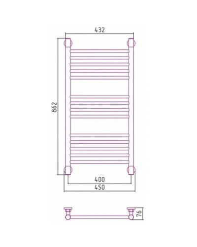 Полотенцесушитель водяной 800х400 шампань Сунержа Богема+ 020-0220-8040