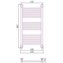 Полотенцесушитель водяной 800х400 черный матовый Сунержа Богема+ 31-0220-8040
