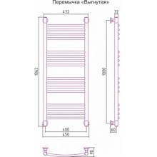 Полотенцесушитель водяной 1000х400 перемычка выгнутая состаренная бронза Богема+ 05-0221-1040