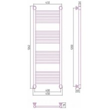 Полотенцесушитель водяной 1200х400 белый матовый Сунержа Богема+ 30-0220-1240