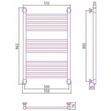 Полотенцесушитель водяной 800х500 шампань матовая Сунержа Богема+ 022-0220-8050