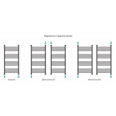 Полотенцесушитель водяной 1000х500 перемычка выгнутая темный титан муар Сунержа Богема+ 15-0221-1050
