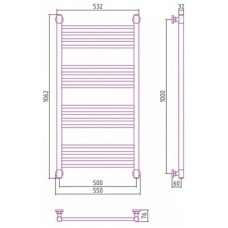 Полотенцесушитель водяной 1000х500 античное белое золото Сунержа Богема+ 10-0220-1050