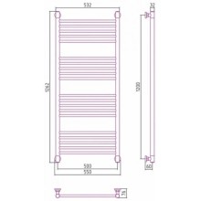 Полотенцесушитель водяной 1200х500 темный титан муар Сунержа Богема+ 15-0220-1250