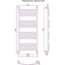 Полотенцесушитель водяной 1200х500 перемычка выгнутая белый глянец Сунержа Богема+ 12-0221-1250