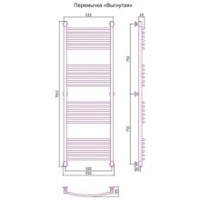 Полотенцесушитель водяной 1500х500 перемычка выгнутая темный титан муар Сунержа Богема+ 15-0221-1550