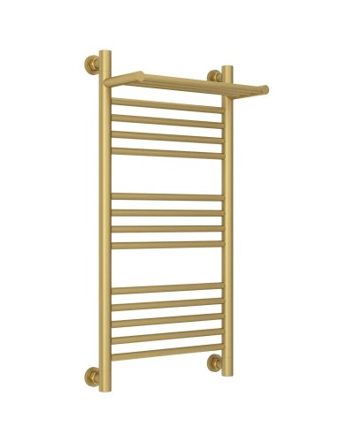 Полотенцесушитель водяной 800х400 золотой матовый Сунержа Богема с полкой+ 032-0223-8040