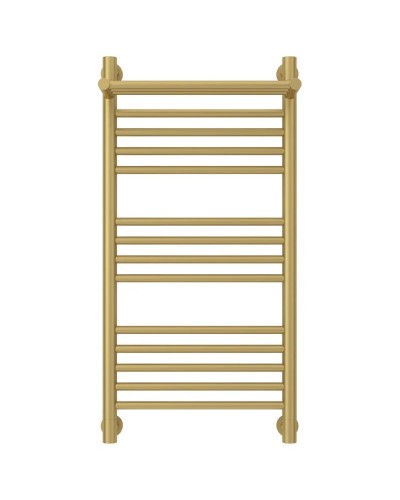 Полотенцесушитель водяной 800х400 золотой матовый Сунержа Богема с полкой+ 032-0223-8040