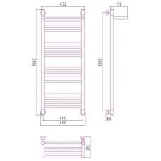 Полотенцесушитель водяной 1000х400 золотой Сунержа Богема с полкой+ 03-0223-1040