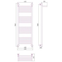 Полотенцесушитель водяной 1200х400 черный матовый Сунержа Богема с полкой+ 31-0223-1240