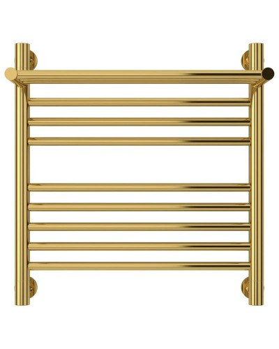 Полотенцесушитель водяной 500х500 золотой Сунержа Богема с полкой+ 03-0223-5050