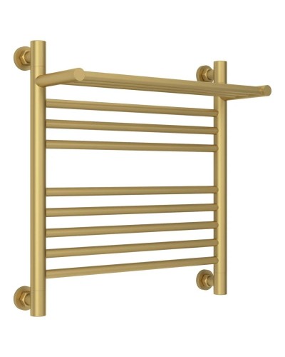 Полотенцесушитель водяной 500х500 золотой матовый Сунержа Богема с полкой+ 032-0223-5050