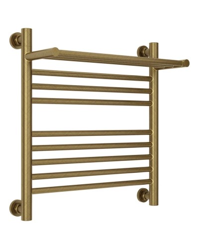 Полотенцесушитель водяной 500х500 состаренная бронза Сунержа Богема с полкой+ 05-0223-5050