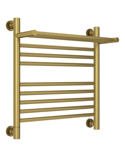 Полотенцесушитель водяной 500х500 состаренная латунь Сунержа Богема с полкой+ 051-0223-5050