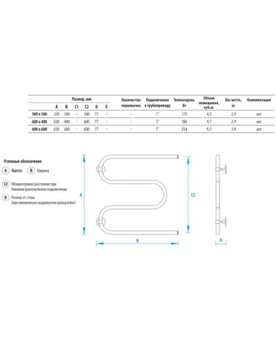 Водяной полотенцесушитель Energy Solo 600x600 EWTR0SOLO0606000000 Хром