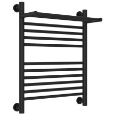 Полотенцесушитель водяной 600х500 черный матовый Сунержа Богема с полкой+ 31-0223-6050