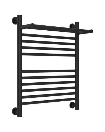 Полотенцесушитель водяной 600х500 черный матовый Сунержа Богема с полкой+ 31-0223-6050
