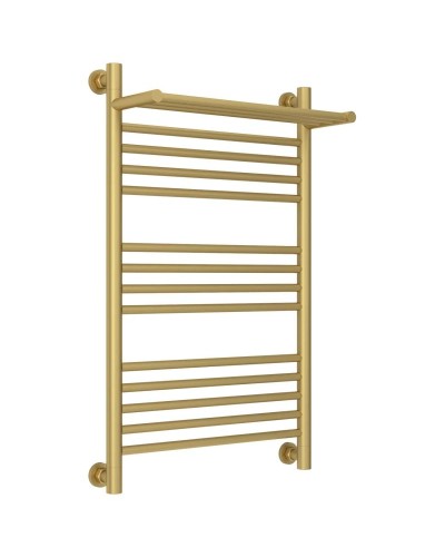 Полотенцесушитель водяной 800х500 золотой матовый Сунержа Богема с полкой+ 032-0223-8050