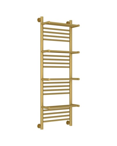 Полотенцесушитель водяной 1200х400 золотой матовый Сунержа Богема с полкой+ 032-0224-1240