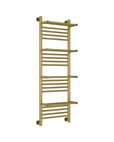 Полотенцесушитель водяной 1200х400 состаренная латунь Сунержа Богема с полкой+ 051-0224-1240