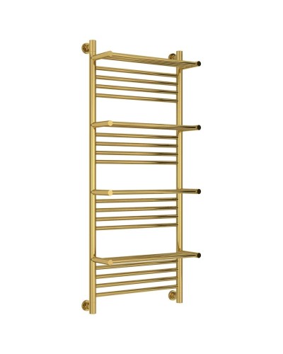 Полотенцесушитель водяной 1200х500 золотой Сунержа Богема с полкой+ 03-0224-1250