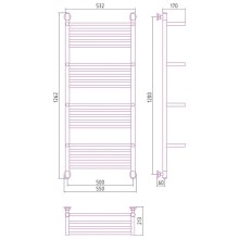 Полотенцесушитель водяной 1200х500 сатин Сунержа Богема с полкой+ 071-0224-1250