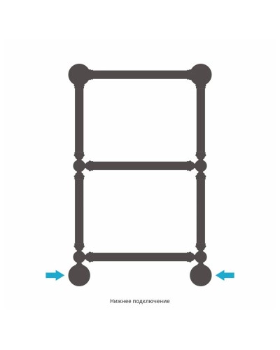 Полотенцесушитель водяной 660х400 античное белое золото Сунержа Ренессанс 1304 10-0280-6640