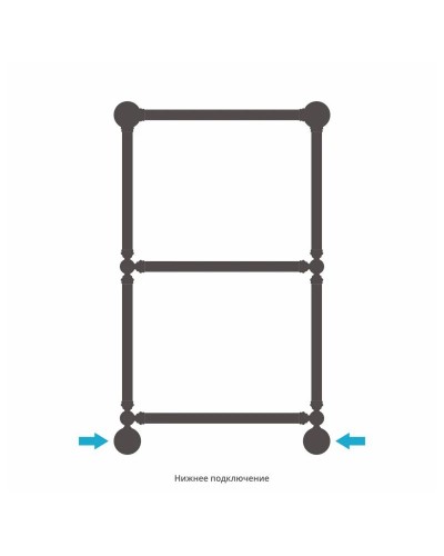 Полотенцесушитель водяной 860х500 темный титан муар Сунержа Ренессанс 1304 15-0280-8650