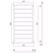 Полотенцесушитель водяной 1000х500 шампань Сунержа Канцлер 020-0254-1050