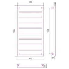 Полотенцесушитель водяной 1000х500 черный матовый Сунержа Канцлер 31-0254-1050