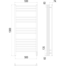 Электрический полотенцесушитель Terminus Ватикан П15 500x1300 R 4670078526212 Хром