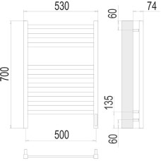 Электрический полотенцесушитель Terminus Енисей П9 500x700 R 4670078526281 Хром