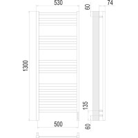Электрический полотенцесушитель Terminus Енисей П15 500x1300 R 4670078526274 Хром