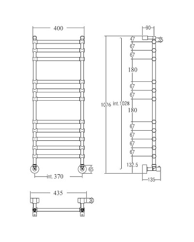 Водяной полотенцесушитель Margaroli Sole 464-11 4643711OBN Бронза