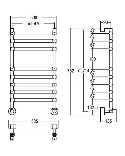 Водяной полотенцесушитель Margaroli Sole 464-8 4644708OBN Бронза