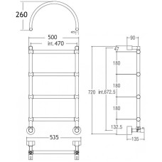 Водяной полотенцесушитель Margaroli Sole 442-4 4424704CRNA Хром