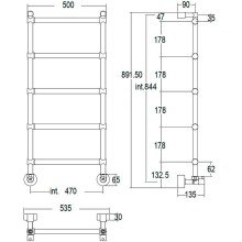 Водяной полотенцесушитель Margaroli Sole 442-5 4424705OBN Бронза