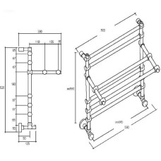 Водяной полотенцесушитель Margaroli Sole 452-5 4524705CRP с полкой Хром