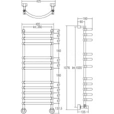 Водяной полотенцесушитель Margaroli Luna 434-11 4343711CRN Хром