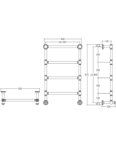 Водяной полотенцесушитель Margaroli Armonia 9-442-4 94425504OBN Бронза