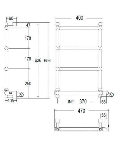Электрический полотенцесушитель Margaroli Sole 542-4 BOX 5423704OBNB Бронза