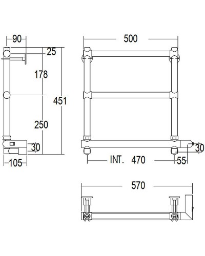 Электрический полотенцесушитель Margaroli Sole 540-3 BOX 5404703CRNB Хром