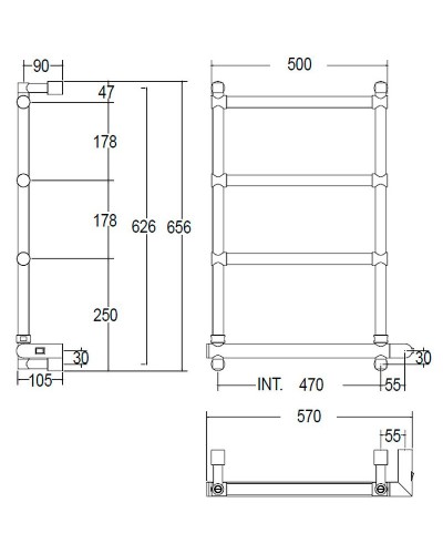 Электрический полотенцесушитель Margaroli Sole 542-4 BOX 5424704GONB Золото
