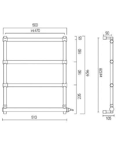 Электрический полотенцесушитель Margaroli Sole 542-4 5424704CRNC Хром