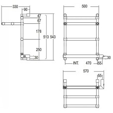 Электрический полотенцесушитель Margaroli Sole 554-3 BOX 5544703CRPB с полкой Хром