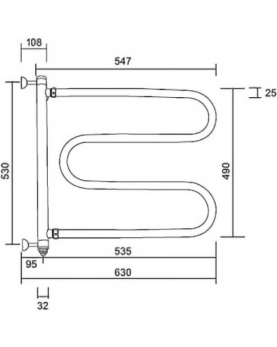 Электрический полотенцесушитель Margaroli Vento 500CRC Хром