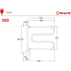 Электрический полотенцесушитель Margaroli Vento 500 BOX 500OBB Бронза