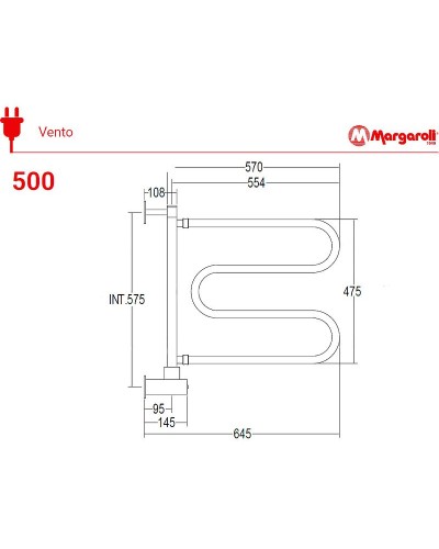 Электрический полотенцесушитель Margaroli Vento 500 BOX 500OBB Бронза