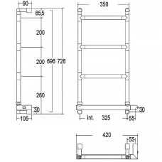 Электрический полотенцесушитель Margaroli Sereno 582-4 BOX 5823204OBNB Бронза